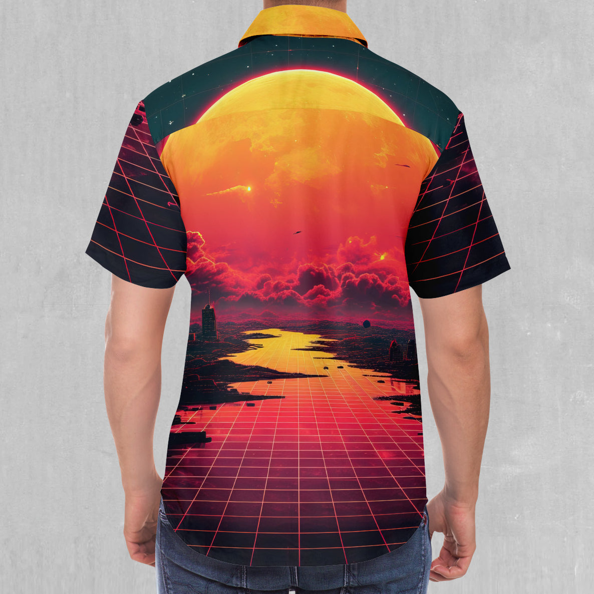 Cyber Skyline Button Down Shirt