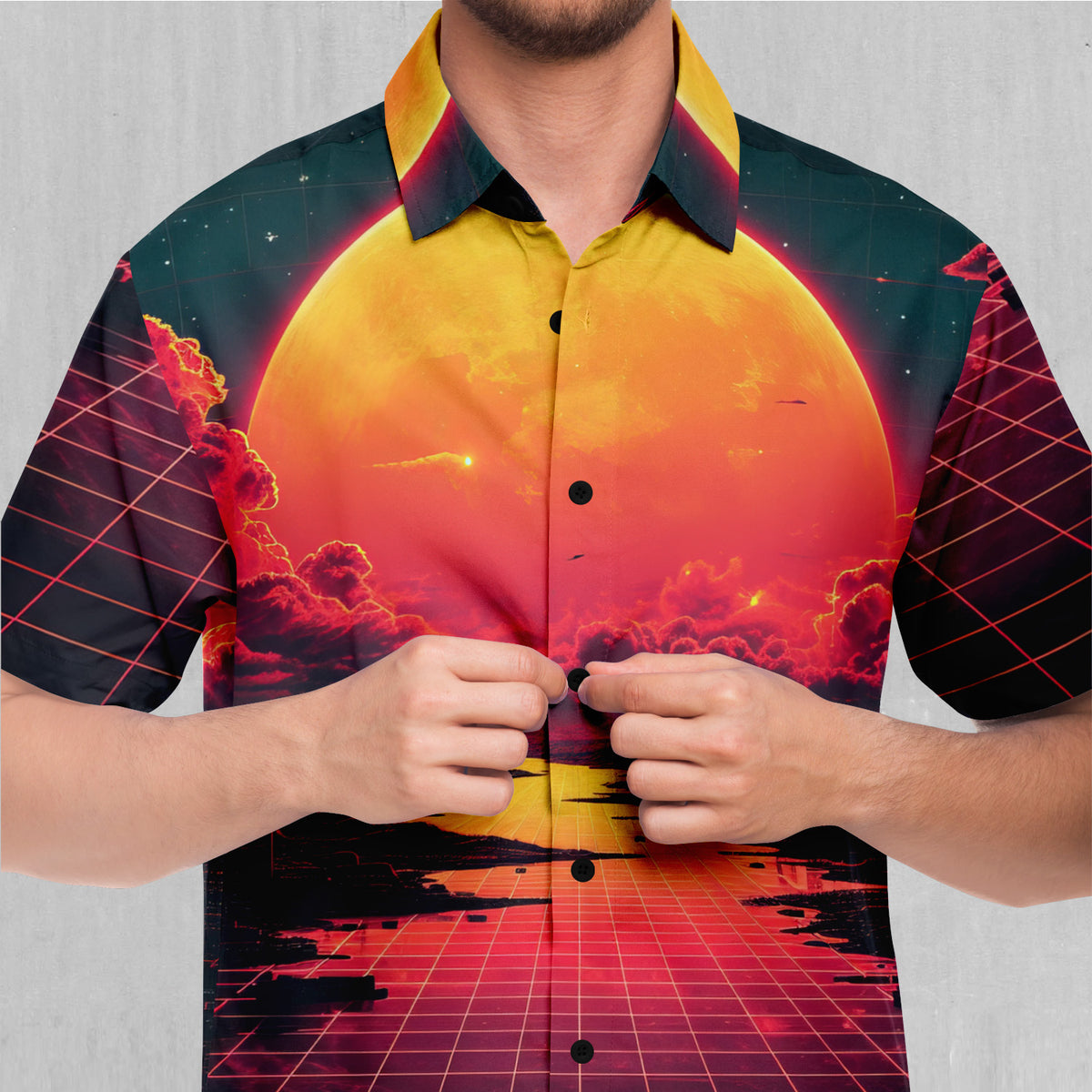 Cyber Skyline Button Down Shirt