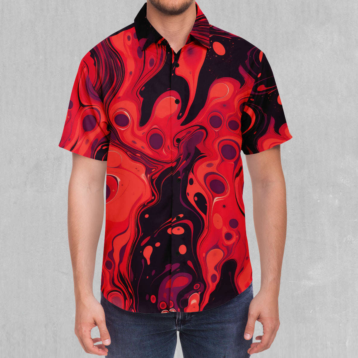 Scarlet Fusion Button Down Shirt