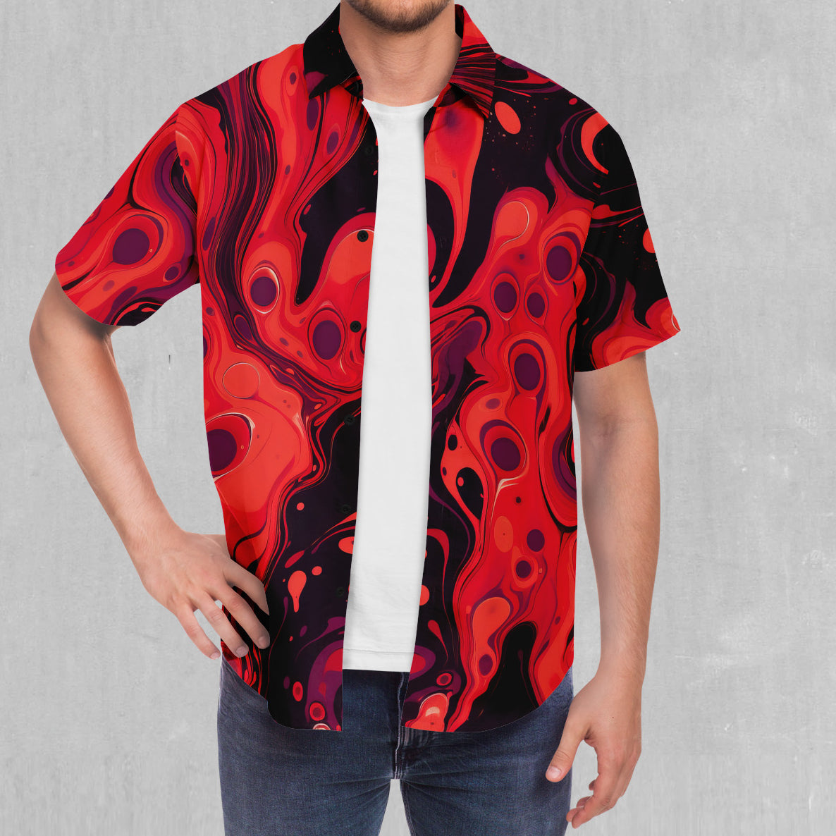 Scarlet Fusion Button Down Shirt