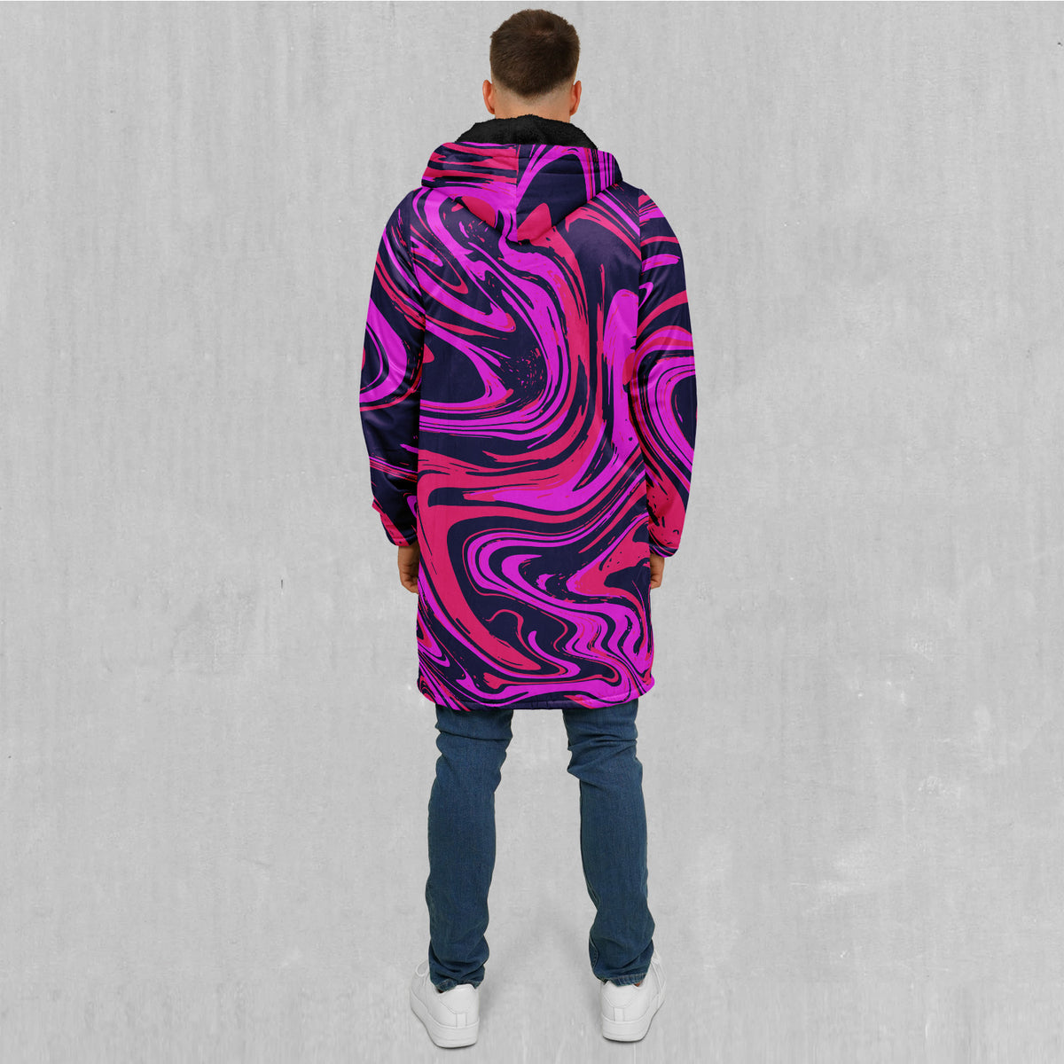 Candy Drip Zip Up Cloak (Black Fur)