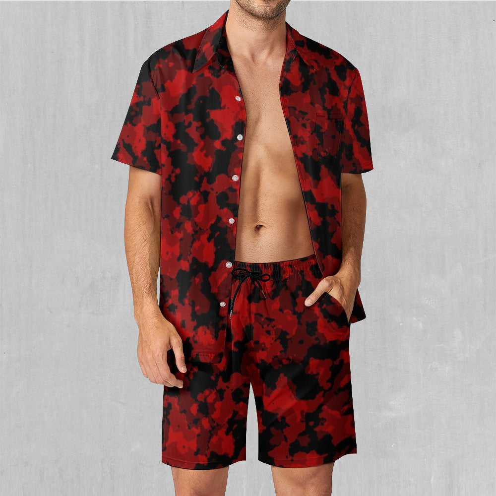 Cardinal Red Camo Men's Beach Set