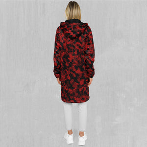 Cardinal Red Camo Zip Up Cloak (Black Fur)