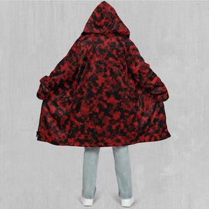 Cardinal Red Camo Zip Up Cloak (Black Fur)