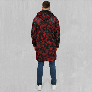 Cardinal Red Camo Zip Up Cloak (Black Fur)