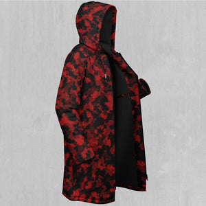 Cardinal Red Camo Zip Up Cloak (Black Fur)