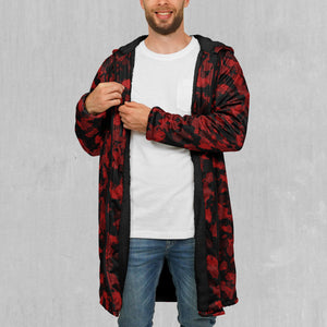 Cardinal Red Camo Zip Up Cloak (Black Fur)