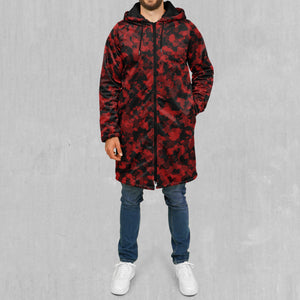 Cardinal Red Camo Zip Up Cloak (Black Fur)