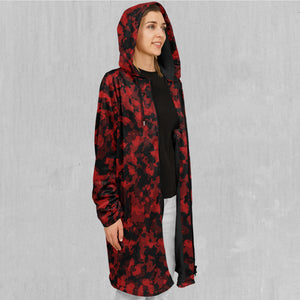 Cardinal Red Camo Zip Up Cloak (Black Fur)