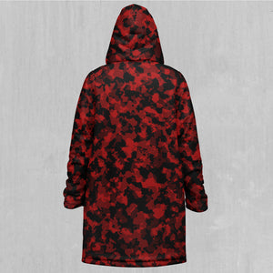 Cardinal Red Camo Zip Up Cloak (Black Fur)