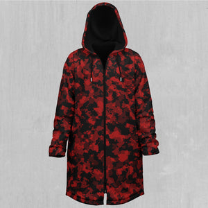 Cardinal Red Camo Zip Up Cloak (Black Fur)