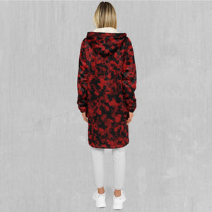 Cardinal Red Camo Zip Up Cloak (White Fur)