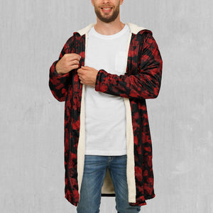 Cardinal Red Camo Zip Up Cloak (White Fur)