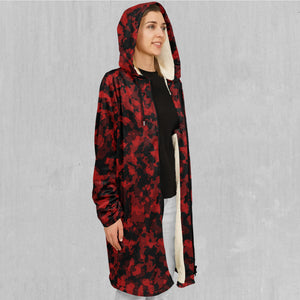 Cardinal Red Camo Zip Up Cloak (White Fur)