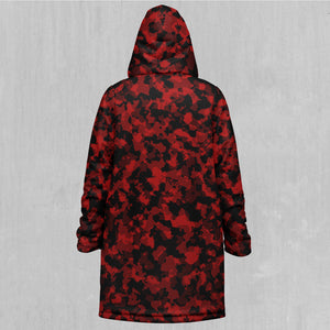 Cardinal Red Camo Zip Up Cloak (White Fur)