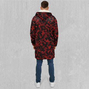 Cardinal Red Camo Zip Up Cloak (White Fur)