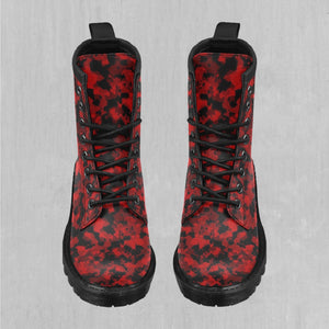 Cardinal Red Camo Women's Lace Up Boots
