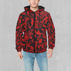 Cardinal Red Camo Puffer Jacket