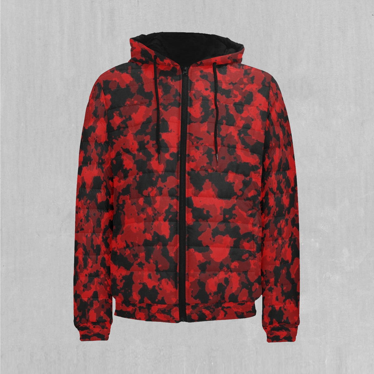 Cardinal Red Camo Puffer Jacket