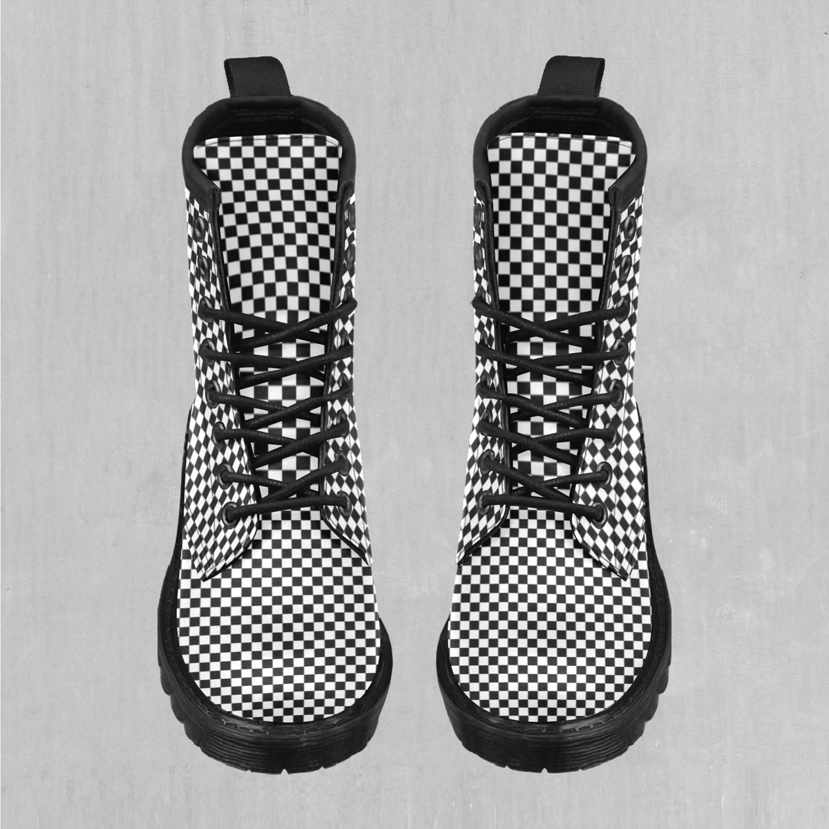 Checkerboard Women's Lace Up Boots