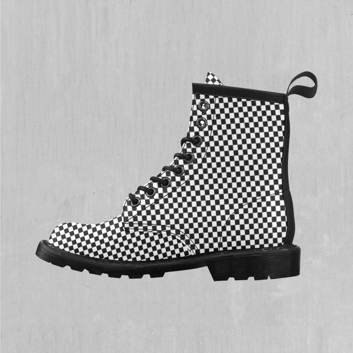 Checkerboard Women's Lace Up Boots