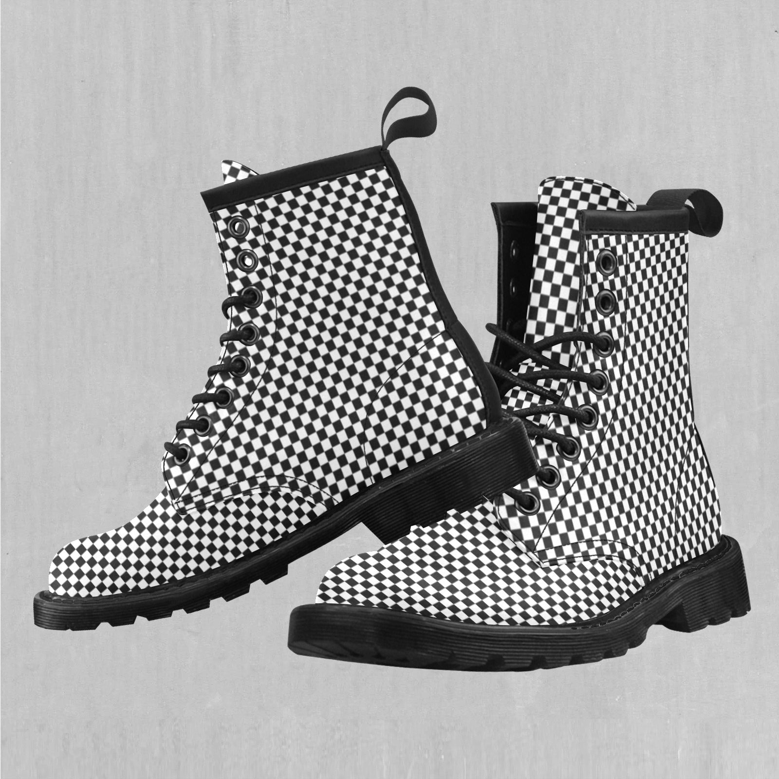 Checkerboard Women's Lace Up Boots