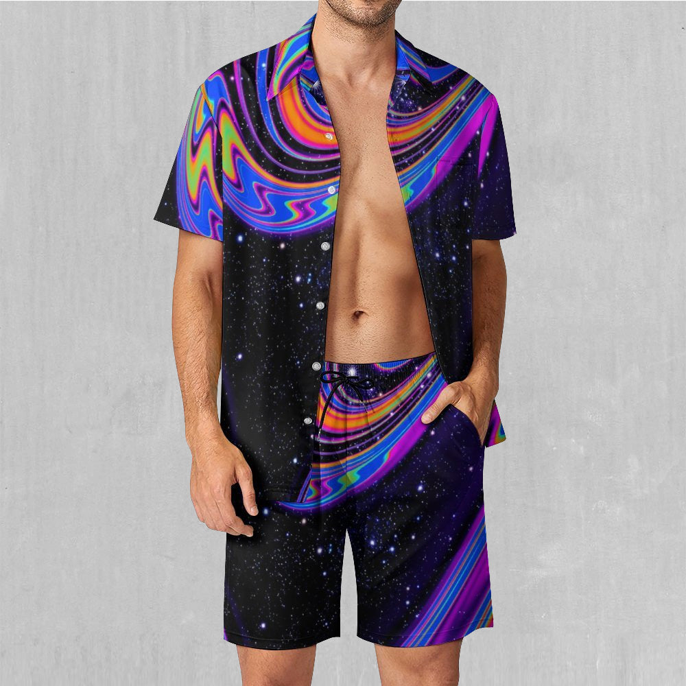 Chromatic Cosmos Men's Beach Set