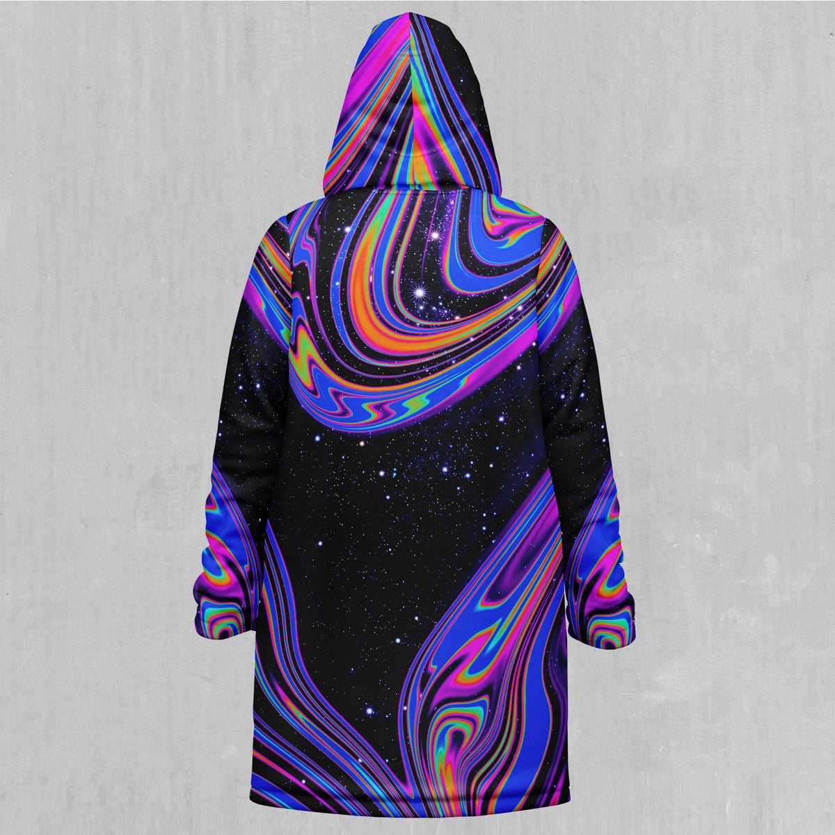 Chromatic Cosmos Zip Up Cloak (Black Fur)