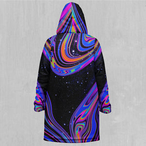 Chromatic Cosmos Zip Up Cloak (White Fur)