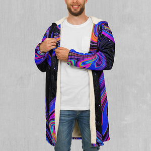 Chromatic Cosmos Zip Up Cloak (White Fur)