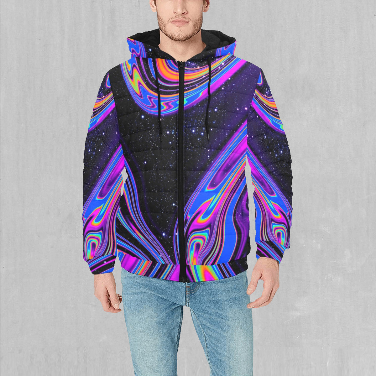 Chromatic Cosmos Puffer Jacket