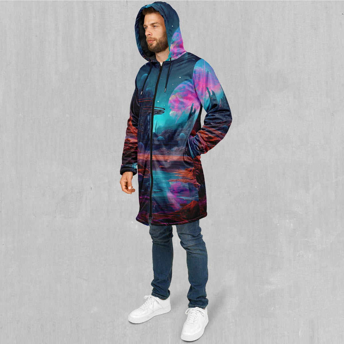 Cosmic Cove Zip Up Cloak (Black Fur)