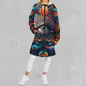 Cosmic Eye Zip Up Cloak (White Fur)