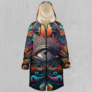 Cosmic Eye Zip Up Cloak (White Fur)