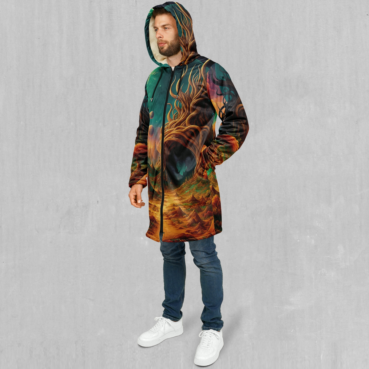 Cosmic Mirage Zip Up Cloak (White Fur)