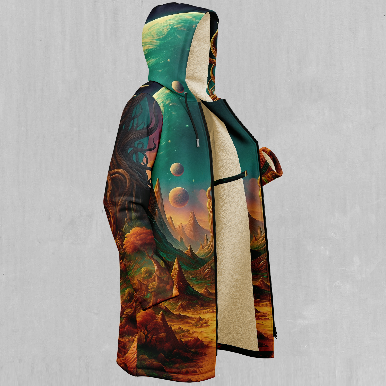 Cosmic Mirage Zip Up Cloak (White Fur)