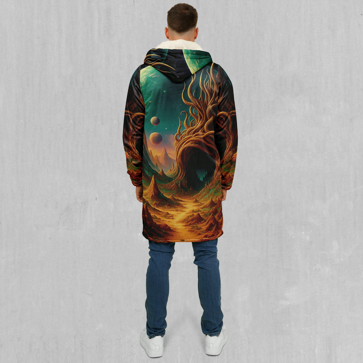 Cosmic Mirage Zip Up Cloak (White Fur)