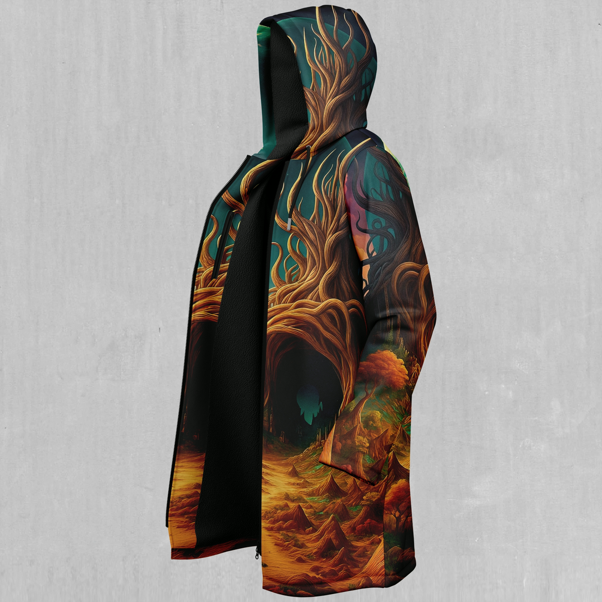 Cosmic Mirage Zip Up Cloak (Black Fur)