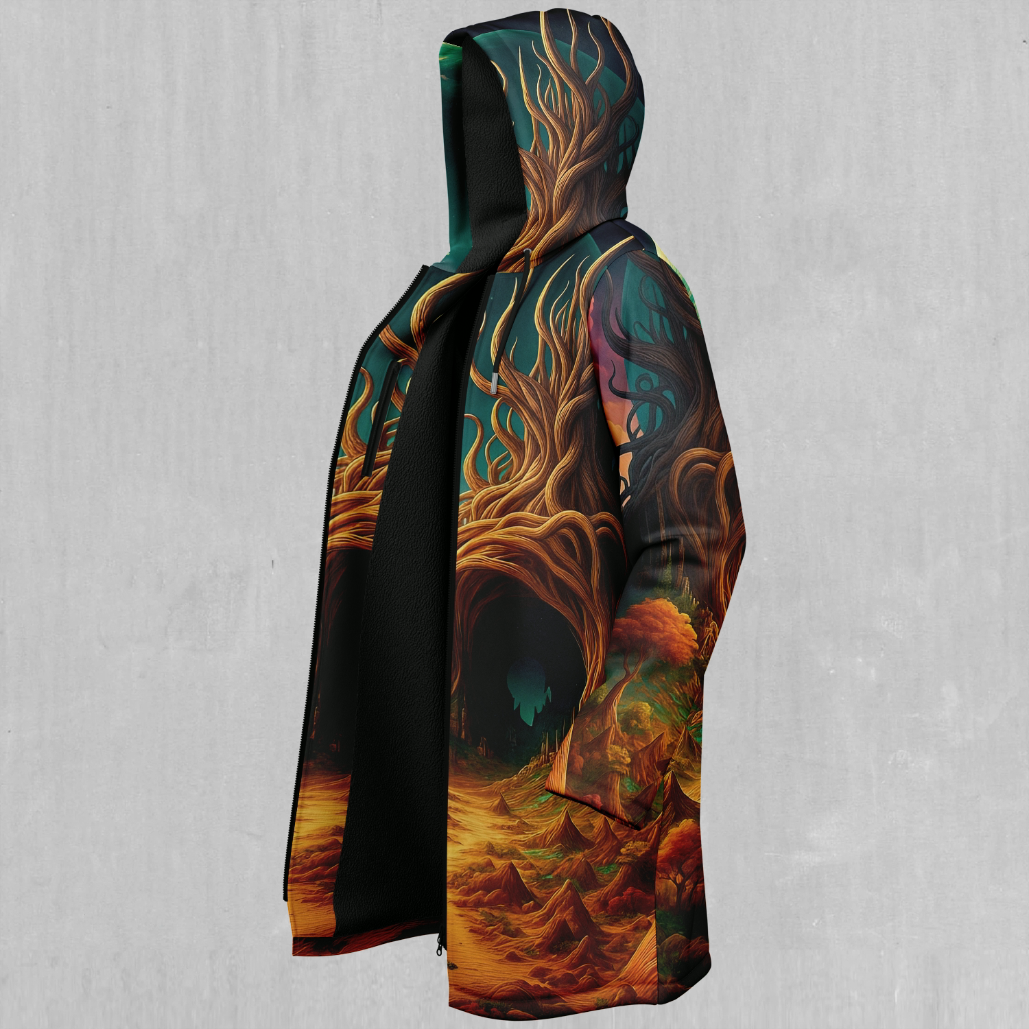 Cosmic Mirage Zip Up Cloak (Black Fur)