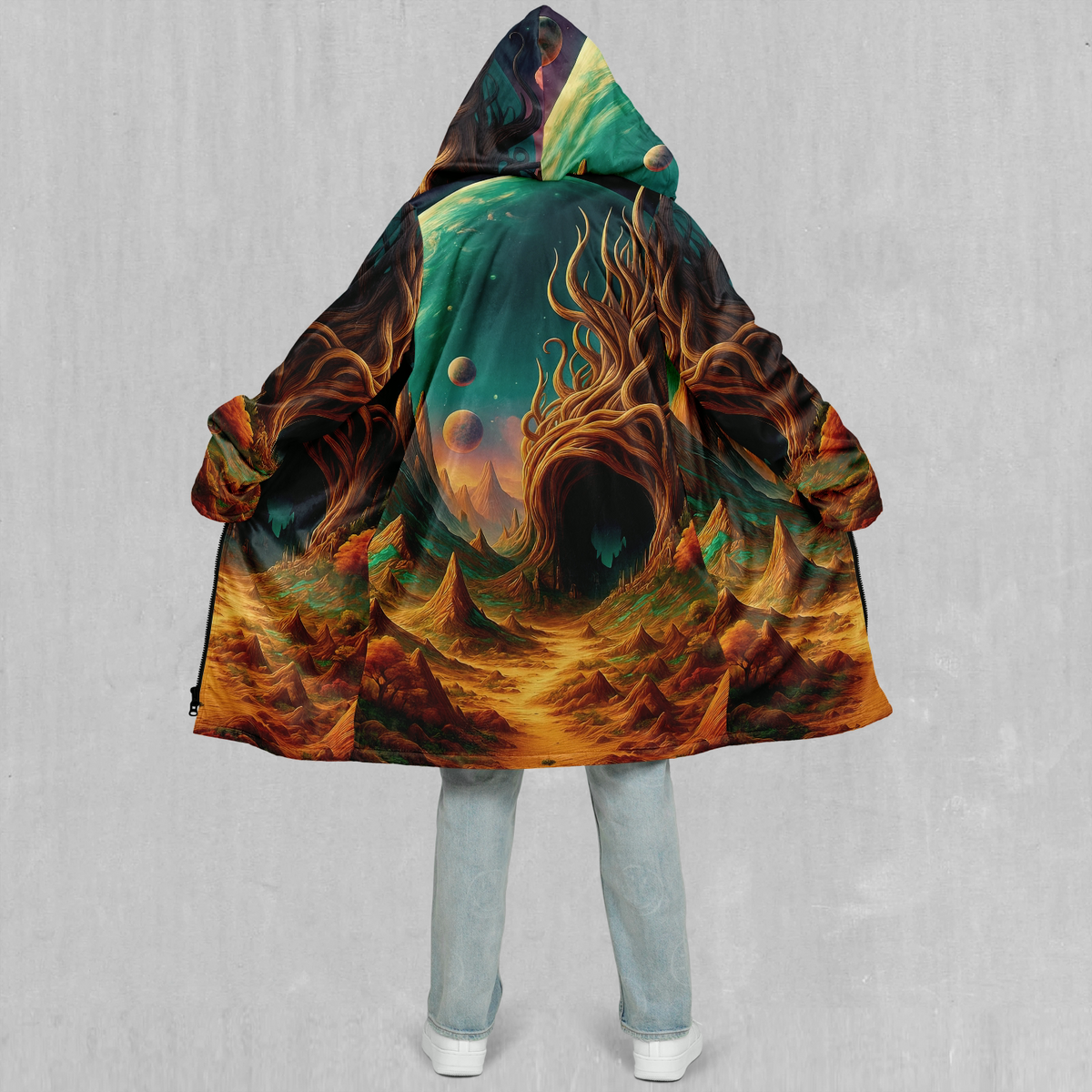 Cosmic Mirage Zip Up Cloak (Black Fur)