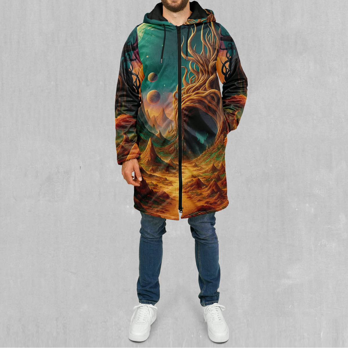 Cosmic Mirage Zip Up Cloak (Black Fur)