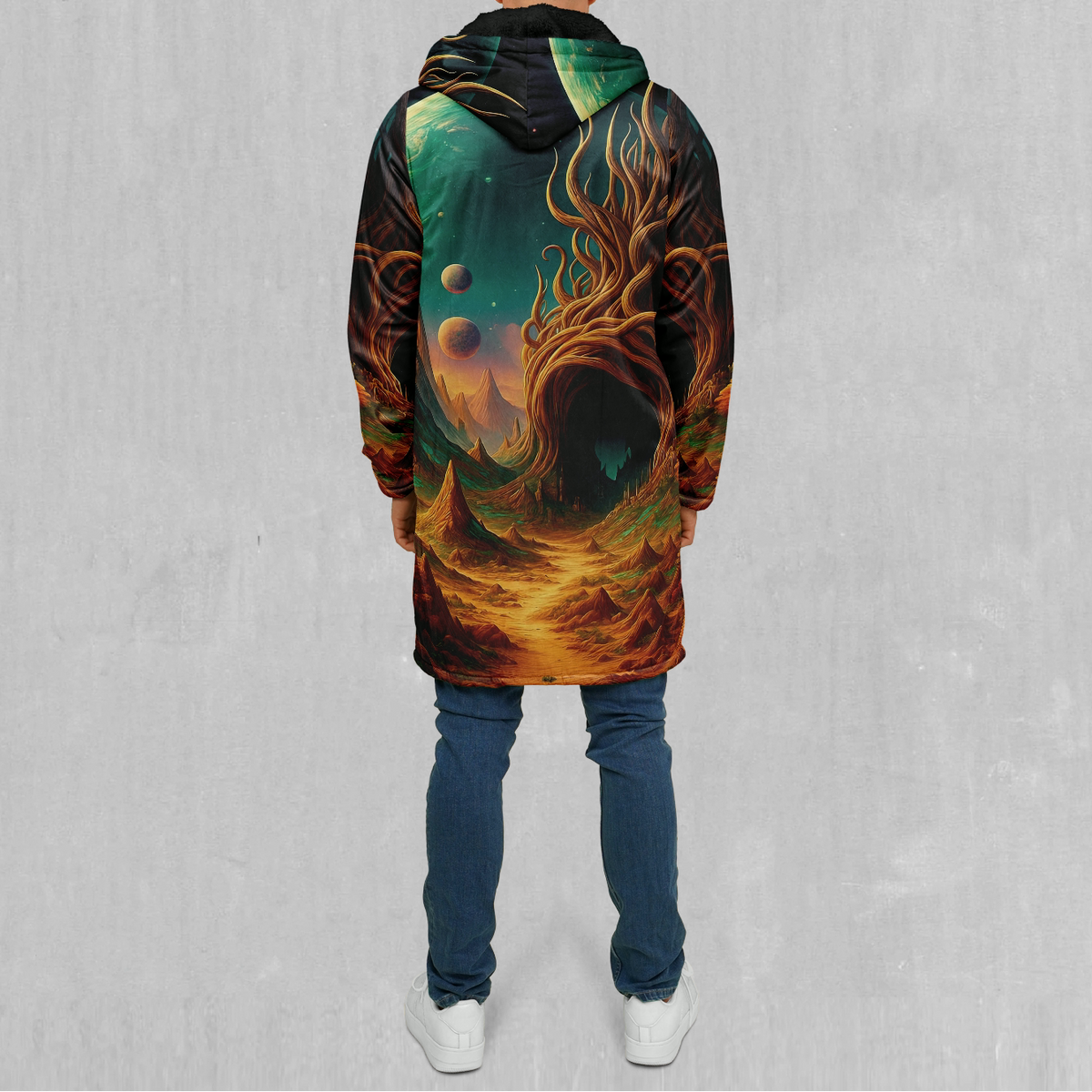 Cosmic Mirage Zip Up Cloak (Black Fur)