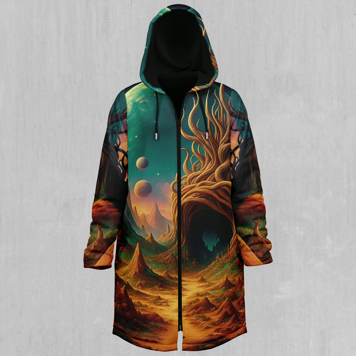 Cosmic Mirage Zip Up Cloak (Black Fur)