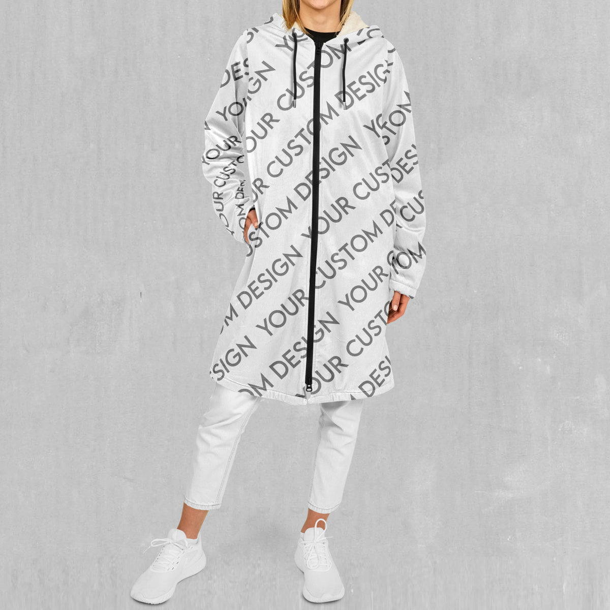 Custom Zip Up Cloak (White Fur)