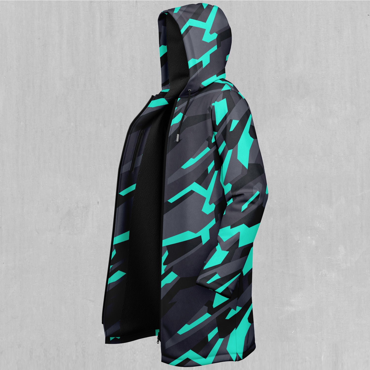 Cyber-Tech Zip Up Cloak (Black Fur)