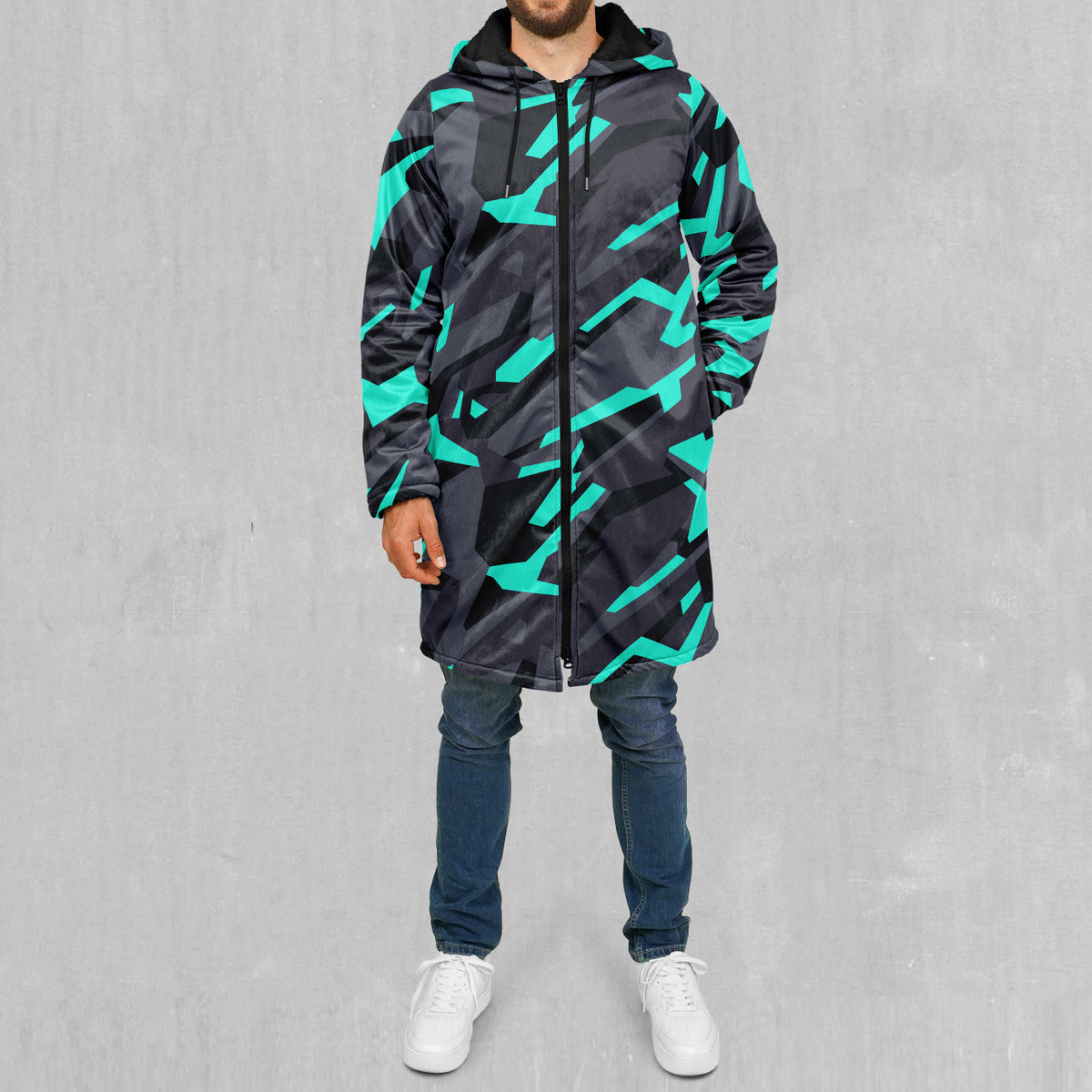 Cyber-Tech Zip Up Cloak (Black Fur)