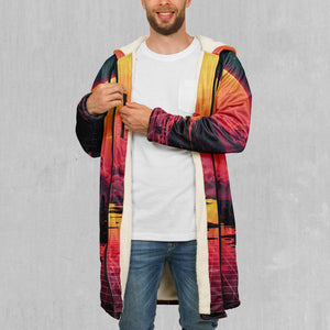 Cyber Skyline Zip Up Cloak (White Fur)