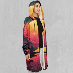 Cyber Skyline Zip Up Cloak (White Fur)