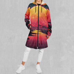 Cyber Skyline Zip Up Cloak (White Fur)