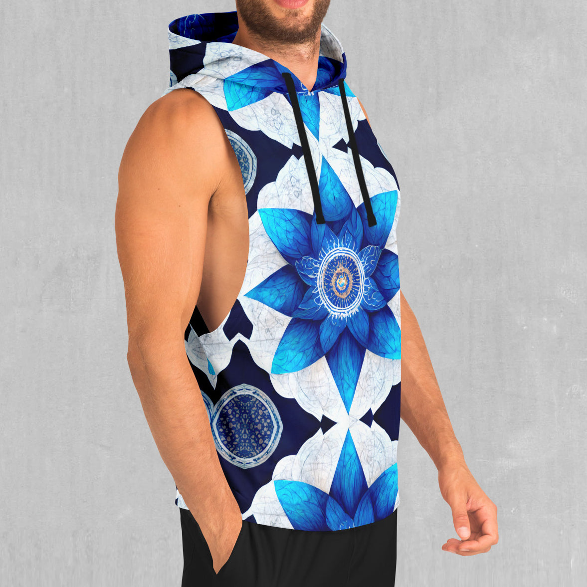 Delphinium Mandala Sleeveless Hoodie